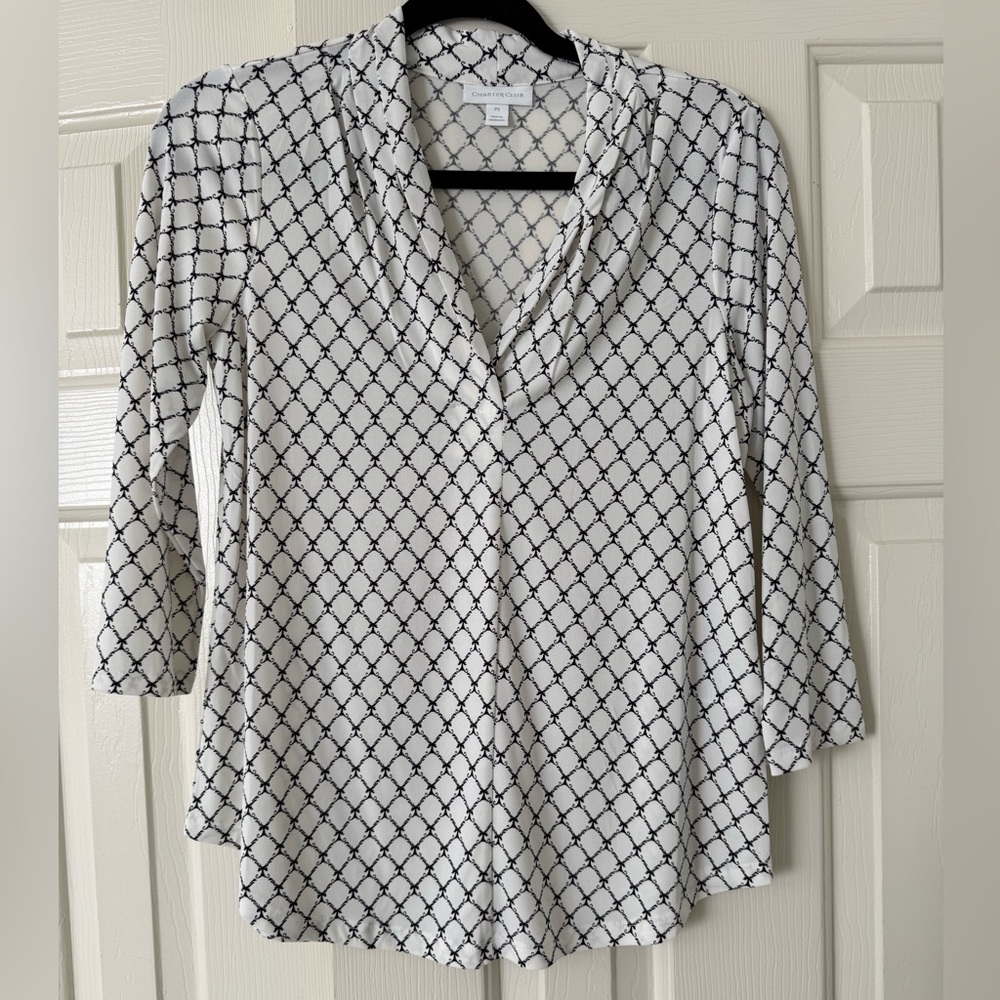 Charter Club Elegant Black and White Women's Top